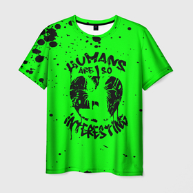 Мужская футболка 3D с принтом Humans logo green в Тюмени, 100% полиэфир | прямой крой, круглый вырез горловины, длина до линии бедер | anime | death note | kira | manga | ryuk | аниме | герой | детектив | детнот | детх нот | детхнот | дэсу ното | иероглиф | кандзи | кира | манга | миса | риюк | рьюзаки | рюзаки | рюк | синигами | тетрадка | эл | э