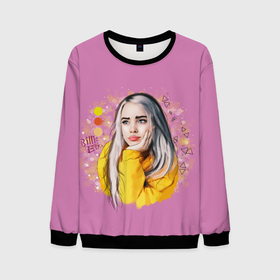 Мужской свитшот 3D с принтом Билли Айлиш / Billie Eilish в Новосибирске, 100% полиэстер с мягким внутренним слоем | круглый вырез горловины, мягкая резинка на манжетах и поясе, свободная посадка по фигуре | billie | billie eilish | eilish | айлиш | билли | билли айлиш