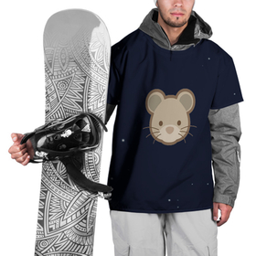 Накидка на куртку 3D с принтом Ночная мышь в Тюмени, 100% полиэстер |  | арт | звёзды | мерцание | мышь | небо | ночь | рисунок | сияние