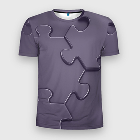 Мужская футболка 3D Slim с принтом Puzzles в Екатеринбурге, 100% полиэстер с улучшенными характеристиками | приталенный силуэт, круглая горловина, широкие плечи, сужается к линии бедра | puzzles | геометрические пазлы | крупные пазлы | модные пазлы | пазл | пазлы