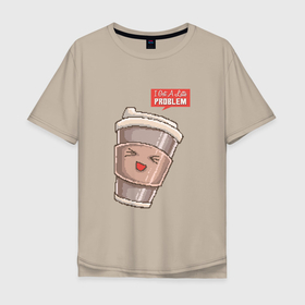 Мужская футболка хлопок Oversize с принтом 8 бит Латте в Тюмени, 100% хлопок | свободный крой, круглый ворот, “спинка” длиннее передней части | 8 bit | 8bit | 8бит | art | coffee | cup | cute | kawaii | mug | pixel | pixelart | problem | арт | восьмибитная | восьмибитные | кавайный | капучино | кофе | кофеек | милота | милый | пиксели | пиксель | пиксельная | проблема | стакан