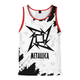 Мужская майка 3D с принтом METALLICA МЕТАЛЛИКА в Новосибирске, 100% полиэстер | круглая горловина, приталенный силуэт, длина до линии бедра. Пройма и горловина окантованы тонкой бейкой | hetfield | james | logo | metal | metalica | metallica | music | rock | star | джеймс | звезда | знак | ларс | лого | логотип | логотипы | метал | металика | металлика | музыка | рок | символ | символы | ульрих | хэтфилд