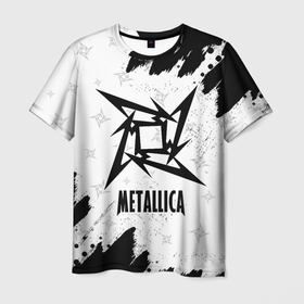 Мужская футболка 3D с принтом METALLICA   МЕТАЛЛИКА в Белгороде, 100% полиэфир | прямой крой, круглый вырез горловины, длина до линии бедер | hetfield | james | logo | metal | metalica | metallica | music | rock | star | джеймс | звезда | знак | ларс | лого | логотип | логотипы | метал | металика | металлика | музыка | рок | символ | символы | ульрих | хэтфилд