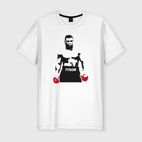Мужская футболка хлопок Slim с принтом Майк Тайсон в Екатеринбурге, 92% хлопок, 8% лайкра | приталенный силуэт, круглый вырез ворота, длина до линии бедра, короткий рукав | tyson | бокс | боксер | борьба | для боксера | история | майк тайсон | подарок | подарок для боксера | спорт | тайсон | чемпион