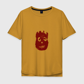 Мужская футболка хлопок Oversize с принтом Изгой в Тюмени, 100% хлопок | свободный крой, круглый ворот, “спинка” длиннее передней части | голова | изгой | кино | кровь | мяч изгой | уилсон | фильм | человечек