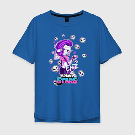 Мужская футболка хлопок Oversize с принтом Brawl STARS(ЭМЗ) в Петрозаводске, 100% хлопок | свободный крой, круглый ворот, “спинка” длиннее передней части | brawl | leon | moba | stars | supercell | игра | коллаж | паттерн | эмз