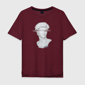Мужская футболка хлопок Oversize с принтом Vaporwave , 100% хлопок | свободный крой, круглый ворот, “спинка” длиннее передней части | vaporwave | вапорвейф | голова | голова статуи | музыка | статуя | тренд