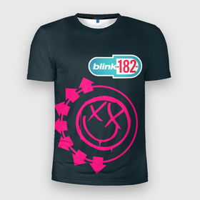 Мужская футболка 3D Slim с принтом Blink 182 в Ухте, 100% полиэстер с улучшенными характеристиками | приталенный силуэт, круглая горловина, широкие плечи, сужается к линии бедра | music | rock | музыка | рок