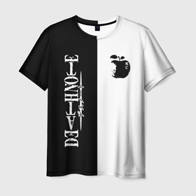 Мужская футболка 3D с принтом Manga Death Note в Белгороде, 100% полиэфир | прямой крой, круглый вырез горловины, длина до линии бедер | anime | death note | kira | manga | ryuk | аниме | герой | детектив | детнот | детх нот | детхнот | дэсу ното | иероглиф | кандзи | кира | манга | миса | риюк | рьюзаки | рюзаки | рюк | синигами | тетрадка | эл | э