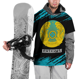 Накидка на куртку 3D с принтом KAZAKHSTAN / КАЗАХСТАН в Новосибирске, 100% полиэстер |  | flag | kazakhstan | qazaqstan | герб | захах | казахстан | кахахи | лого | нур султан | республика | символ | страна | флаг