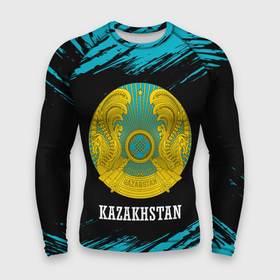 Мужской рашгард 3D с принтом KAZAKHSTAN  КАЗАХСТАН ,  |  | flag | kazakhstan | qazaqstan | герб | захах | казахстан | кахахи | лого | нур султан | республика | символ | страна | флаг