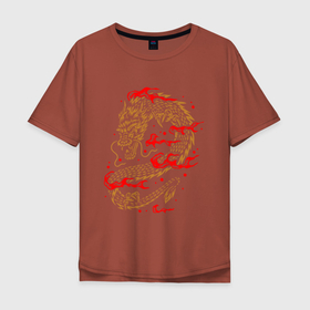 Мужская футболка хлопок Oversize с принтом Китайский дракон в Белгороде, 100% хлопок | свободный крой, круглый ворот, “спинка” длиннее передней части | china | chineese | cloud | culture | dragon | long | lun | serpent | snake | девять сыновей дракона | дилун | змей | инлун | китай | китайская | культура | лун | лунван | облачный | поднебесная | поднебесный | путешествия | тяньлун