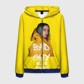 Мужская толстовка 3D на молнии с принтом Billie Eilish(Билли Айлиш) в городе Новоалтайск, 100% полиэстер | длина до линии бедра, манжеты и пояс оформлены мягкой тканевой резинкой, двухслойный капюшон со шнурком для регулировки, спереди молния, по бокам два кармана | bad guy | billie eilish | билли айлиш | музыка | популярная музыка