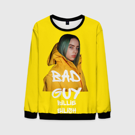 Мужской свитшот 3D с принтом Billie Eilish(Билли Айлиш) в Санкт-Петербурге, 100% полиэстер с мягким внутренним слоем | круглый вырез горловины, мягкая резинка на манжетах и поясе, свободная посадка по фигуре | bad guy | billie eilish | билли айлиш | музыка | популярная музыка