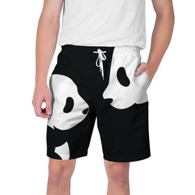 Мужские шорты 3D с принтом Panda в Кировске,  полиэстер 100% | прямой крой, два кармана без застежек по бокам. Мягкая трикотажная резинка на поясе, внутри которой широкие завязки. Длина чуть выше колен | bearcat | coon bear | panda | бамбуковый медвед | большая панда | гигантская панда