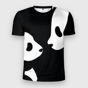 Мужская футболка 3D спортивная с принтом Panda в Санкт-Петербурге, 100% полиэстер с улучшенными характеристиками | приталенный силуэт, круглая горловина, широкие плечи, сужается к линии бедра | bearcat | coon bear | panda | бамбуковый медвед | большая панда | гигантская панда