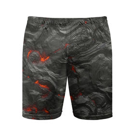 Мужские шорты спортивные с принтом Застывшая лава в Новосибирске,  |  | абстрактные | абстрактный | абстракция | вилканический | вулкан | вулканические | камень | лава | магма | обсидиан | обсидиановый | огонь