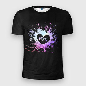 Мужская футболка 3D спортивная с принтом BTS в Екатеринбурге, 100% полиэстер с улучшенными характеристиками | приталенный силуэт, круглая горловина, широкие плечи, сужается к линии бедра | Тематика изображения на принте: bts | cute | heat | k pop | korean | бтс | жест | кпоп | милый | сердце