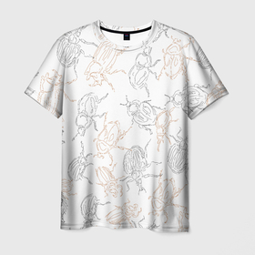 Мужская футболка 3D с принтом Ползучие жучки в Новосибирске, 100% полиэфир | прямой крой, круглый вырез горловины, длина до линии бедер | букашка | жук | жуки | жучара | жучки