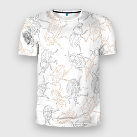 Мужская футболка 3D спортивная с принтом Ползучие жучки в Новосибирске, 100% полиэстер с улучшенными характеристиками | приталенный силуэт, круглая горловина, широкие плечи, сужается к линии бедра | букашка | жук | жуки | жучара | жучки