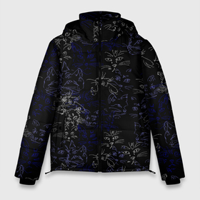 Мужская зимняя куртка 3D с принтом Ночные кошечки в Петрозаводске, верх — 100% полиэстер; подкладка — 100% полиэстер; утеплитель — 100% полиэстер | длина ниже бедра, свободный силуэт Оверсайз. Есть воротник-стойка, отстегивающийся капюшон и ветрозащитная планка. 

Боковые карманы с листочкой на кнопках и внутренний карман на молнии. | киска | киски | кошка | кошки | лица кошек