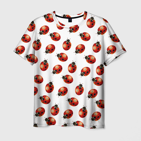 Мужская футболка 3D с принтом Нашествие божьих коровок в Новосибирске, 100% полиэфир | прямой крой, круглый вырез горловины, длина до линии бедер | animals | cute | girl | ladybug | nature | pattern | red | summer | бабочки | божьи коровки | божья коровка | горошек | девушкам | животные | жук | жуки | кружочки | крылья | лето | милые | насекомые | паттерн | пауки | подарок