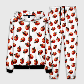 Мужской костюм 3D с принтом Нашествие божьих коровок в Новосибирске, 100% полиэстер | Манжеты и пояс оформлены тканевой резинкой, двухслойный капюшон со шнурком для регулировки, карманы спереди | animals | cute | girl | ladybug | nature | pattern | red | summer | бабочки | божьи коровки | божья коровка | горошек | девушкам | животные | жук | жуки | кружочки | крылья | лето | милые | насекомые | паттерн | пауки | подарок