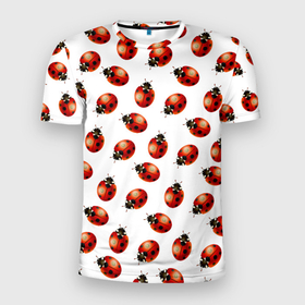 Мужская футболка 3D спортивная с принтом Нашествие божьих коровок в Санкт-Петербурге, 100% полиэстер с улучшенными характеристиками | приталенный силуэт, круглая горловина, широкие плечи, сужается к линии бедра | animals | cute | girl | ladybug | nature | pattern | red | summer | бабочки | божьи коровки | божья коровка | горошек | девушкам | животные | жук | жуки | кружочки | крылья | лето | милые | насекомые | паттерн | пауки | подарок