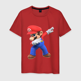 Мужская футболка хлопок с принтом Mario в Белгороде, 100% хлопок | прямой крой, круглый вырез горловины, длина до линии бедер, слегка спущенное плечо. | 8 бит | dandy | mario | водопроводчик | денди | игры на денди | марио