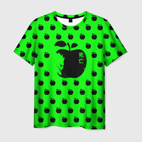 Мужская футболка 3D с принтом Ryuk likes apples в Белгороде, 100% полиэфир | прямой крой, круглый вырез горловины, длина до линии бедер | anime | death note | kira | manga | ryuk | аниме | герой | детектив | детнот | детх нот | детхнот | дэсу ното | иероглиф | кандзи | кира | манга | миса | риюк | рьюзаки | рюзаки | рюк | синигами | тетрадка | эл | э