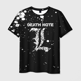 Мужская футболка 3D с принтом Death Note в Белгороде, 100% полиэфир | прямой крой, круглый вырез горловины, длина до линии бедер | anime | death note | kira | manga | ryuk | аниме | герой | детектив | детнот | детх нот | детхнот | дэсу ното | иероглиф | кандзи | кира | манга | миса | риюк | рьюзаки | рюзаки | рюк | синигами | тетрадка | эл | э