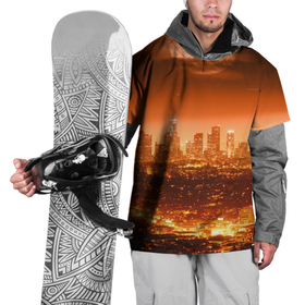 Накидка на куртку 3D с принтом ночной город в Тюмени, 100% полиэстер |  | city | город | луна | ночной город | огни ночного города