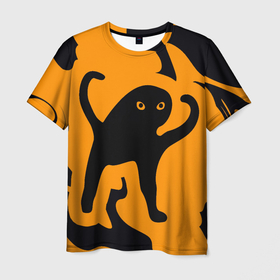 Мужская футболка 3D с принтом Кот- мем в Санкт-Петербурге, 100% полиэфир | прямой крой, круглый вырез горловины, длина до линии бедер | cat | mem | memes | интернет приколы | кот | мем | мем кот | прикольные картинки | ъуъ | ъуъ съука