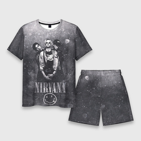 Мужской костюм с шортами 3D с принтом Nirvana ,  |  | Тематика изображения на принте: cobain | kurt | nirvana | кобейн | курт | нирвана