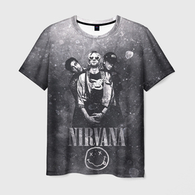 Мужская футболка 3D с принтом Nirvana , 100% полиэфир | прямой крой, круглый вырез горловины, длина до линии бедер | cobain | kurt | nirvana | кобейн | курт | нирвана