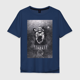 Мужская футболка хлопок Oversize с принтом Nirvana , 100% хлопок | свободный крой, круглый ворот, “спинка” длиннее передней части | cobain | kurt | nirvana | кобейн | курт | нирвана