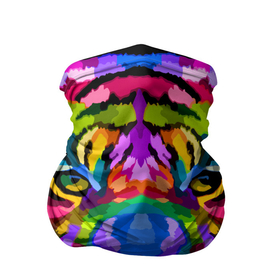 Бандана-труба 3D с принтом Neon tiger в Санкт-Петербурге, 100% полиэстер, ткань с особыми свойствами — Activecool | плотность 150‒180 г/м2; хорошо тянется, но сохраняет форму | color | ears | eyes | muzzle | neon | tiger | vanguard | view | авангард | взгляд | глаза | неон | тигр | уши | цвет