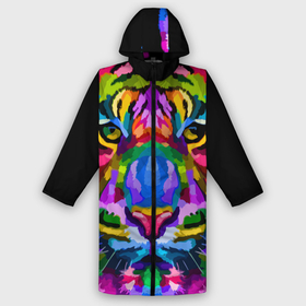 Дождевик унисекс 3D с принтом Neon tiger в городе Новоалтайск,  |  | color | ears | eyes | muzzle | neon | tiger | vanguard | view | авангард | взгляд | глаза | неон | тигр | уши | цвет