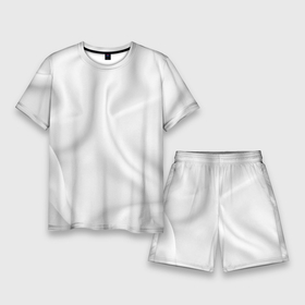 Мужской костюм с шортами 3D с принтом Белое полотно текстура ,  |  | Тематика изображения на принте: белая ткань | мятая ткань | полотно | скатерть | ткань