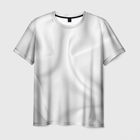 Мужская футболка 3D с принтом Белое полотно текстура , 100% полиэфир | прямой крой, круглый вырез горловины, длина до линии бедер | Тематика изображения на принте: белая ткань | мятая ткань | полотно | скатерть | ткань