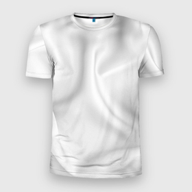 Мужская футболка 3D Slim с принтом Белое полотно текстура , 100% полиэстер с улучшенными характеристиками | приталенный силуэт, круглая горловина, широкие плечи, сужается к линии бедра | Тематика изображения на принте: белая ткань | мятая ткань | полотно | скатерть | ткань