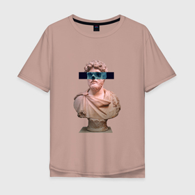 Мужская футболка хлопок Oversize с принтом Vaporwave art 66 , 100% хлопок | свободный крой, круглый ворот, “спинка” длиннее передней части | aesthetic | electronica | music | киберпанк | лаунж | музыка | поп | скульптура