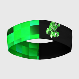 Повязка на голову 3D с принтом MINECRAFT CREEPER ,  |  | blox | creeper | dungeons | game | geometry | green | neon | pixel | steve | алекс | детям | зелень | игра | кислотный | крипер | куб | логотипы игр | майнкрафт | мальчикам | мобы | неоновый | пиксель | пиксельный | подземелья