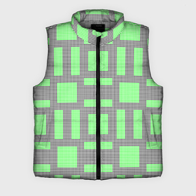 Мужской жилет утепленный 3D с принтом Пиксели зеленые в Тюмени,  |  | геометрия | зеленые | квадраты | орнамент | па терн | пиксели | узор