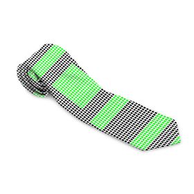 Галстук 3D с принтом Пиксели зеленые в Белгороде, 100% полиэстер | Длина 148 см; Плотность 150-180 г/м2 | геометрия | зеленые | квадраты | орнамент | па терн | пиксели | узор