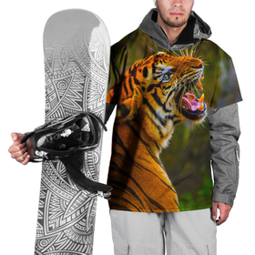 Накидка на куртку 3D с принтом Тигр 3D в Петрозаводске, 100% полиэстер |  | Тематика изображения на принте: животные | звери | зубы | клык | тигр | тигры