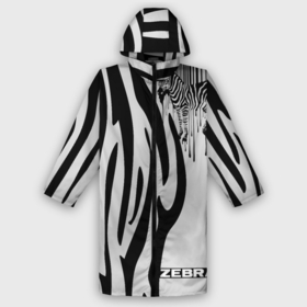 Дождевик унисекс 3D с принтом Zebra в городе Новоалтайск,  |  | Тематика изображения на принте: животное | зебра | полосы | черный | штрихкод