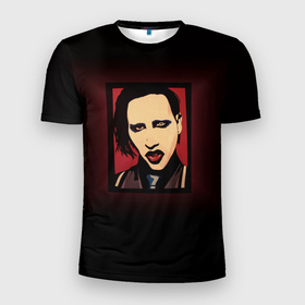 Мужская футболка 3D Slim с принтом Marilyn Manson , 100% полиэстер с улучшенными характеристиками | приталенный силуэт, круглая горловина, широкие плечи, сужается к линии бедра | manson | marilyn | marilyn manson | мэнсон | мэрилин | мэрилин мэнсон