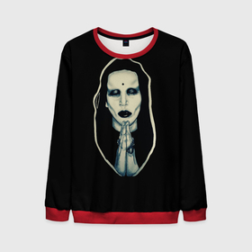 Мужской свитшот 3D с принтом Marilyn Manson в Новосибирске, 100% полиэстер с мягким внутренним слоем | круглый вырез горловины, мягкая резинка на манжетах и поясе, свободная посадка по фигуре | manson | marilyn | marilyn manson | мэнсон | мэрилин | мэрилин мэнсон