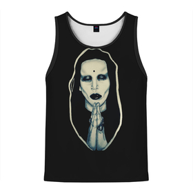 Мужская майка 3D с принтом Marilyn Manson в Белгороде, 100% полиэстер | круглая горловина, приталенный силуэт, длина до линии бедра. Пройма и горловина окантованы тонкой бейкой | Тематика изображения на принте: manson | marilyn | marilyn manson | мэнсон | мэрилин | мэрилин мэнсон